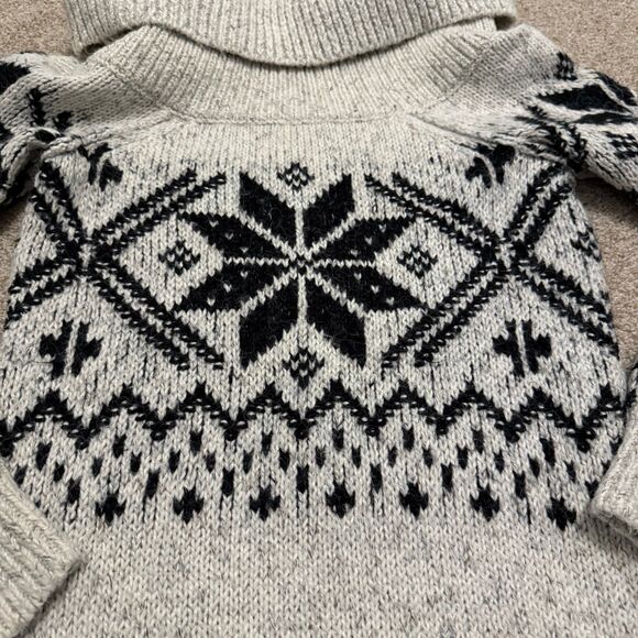 Abercrombie & Fitch Cowl Neck Fair Isle Knit Sweater Dress Womens Small Y2K - Picture 4 of 8